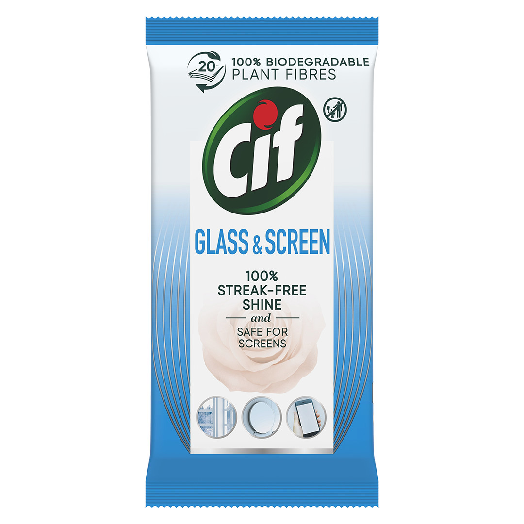 Cif üveg- és képernyőtisztító törlőkendő